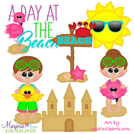 A Day At The Beach EXCLUSIVE SVG Cutting Files Includes Clipart - Click Image to Close